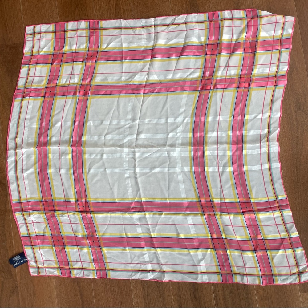 Ralph Lauren Pink and Yellow Silk Scarf